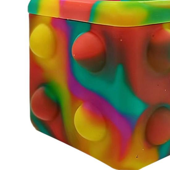 Stress Relief Toy Macaron Gradient Color Food-Grade Silicone Bubble Popper Hand-Eye Coordination Development 3D Cube Sensory Fidget