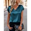 JPNTKY Women's Fashion Casual Short Sleeve V-Neck Blouses & Shirts
