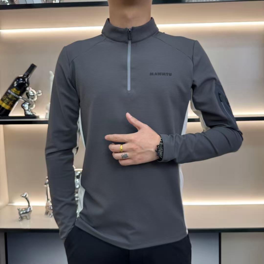 

Men s Quick-Heat Black Technology Long-Sleeve Base Layer T-Shirt with Stand-Up Collar for Spring and Autumn XXXXXL for 185-200 jin серый