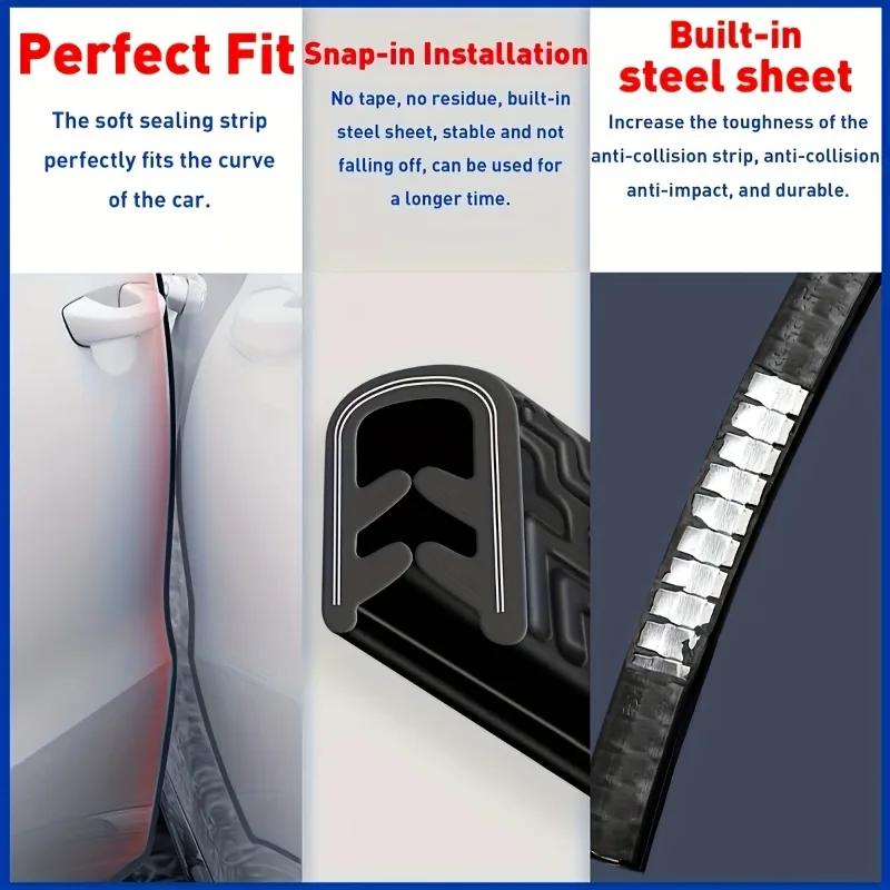 Car Rubber Door Sealing Strips Protector Car Door Edge Anti-Scratch Protector Car Door Stickers Anti-collision Decorative Strip