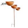 Adjustable Garden Stake 3 Tiered Cascading Rain Catcher Bird Bath, Metal Water Anti-rust Bowl Feeder, Outdoor Pollinator Watering Station for Garden,