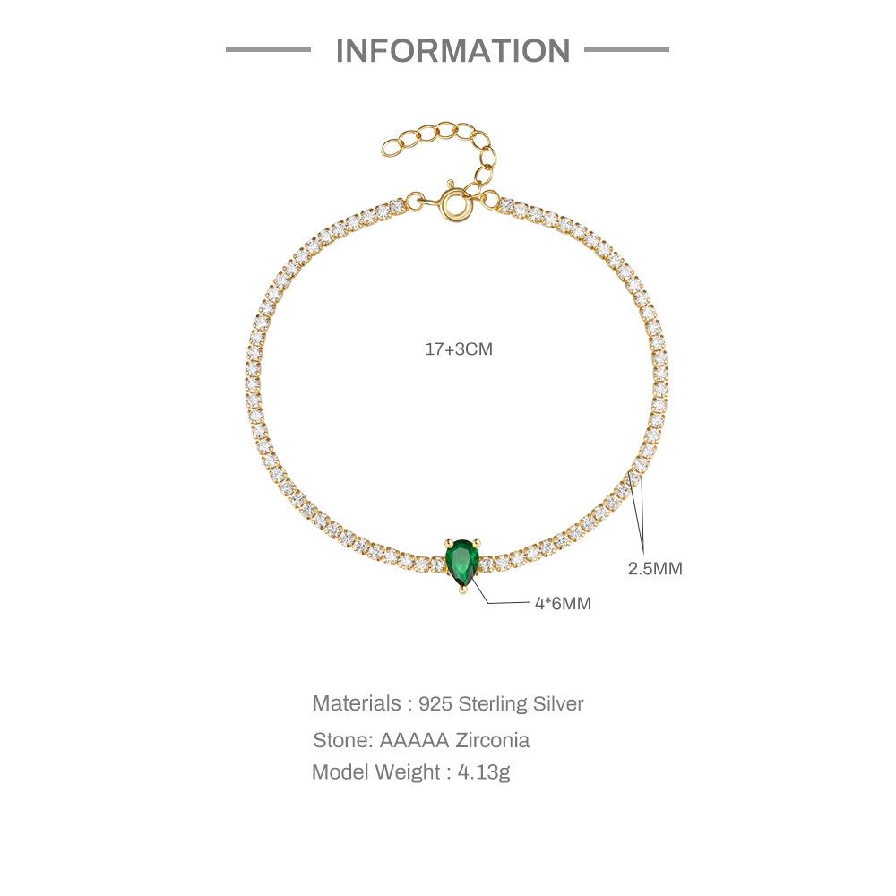 Fashion Luxury Color Diamond S925 Sterling Silver Tennis Diamond Cz Wedding Gift Ladies Bracelet Qixi Festival Gift