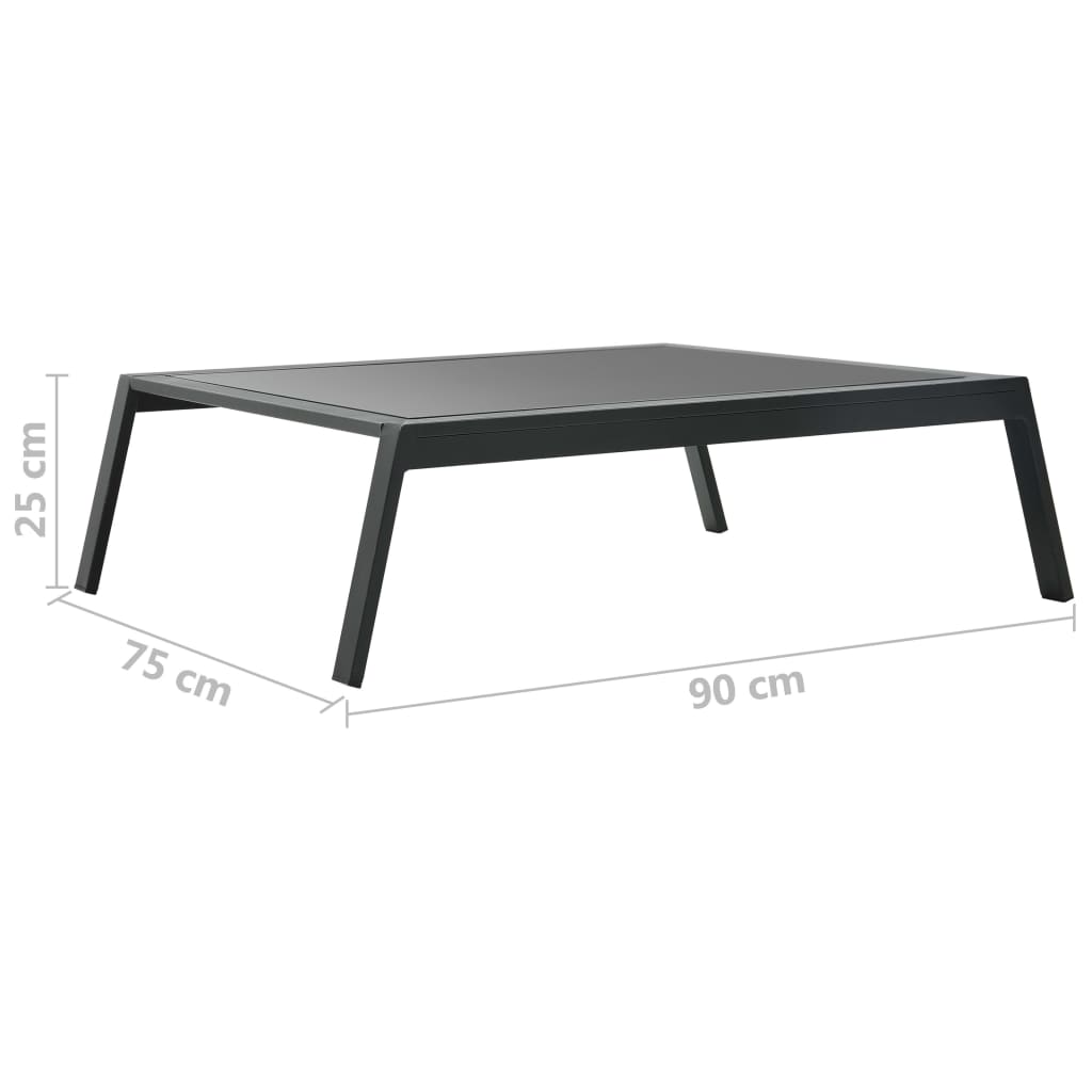 4 Piece Outdoor Lounge Set with Cushions Aluminum Dark Gray