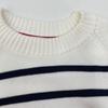 BRUNELLO CUCINELLI 2021 White Cotton Border Knit Sweater tops 46 White x navyUsed