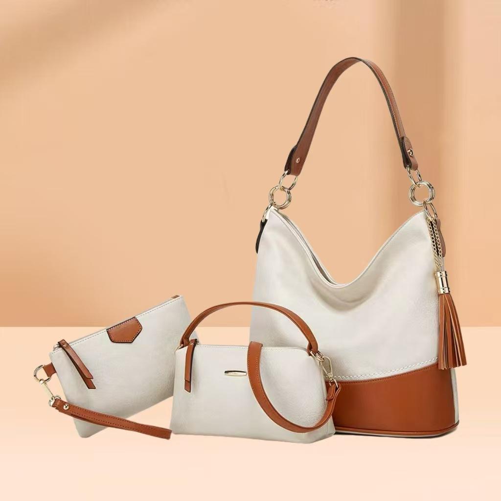 2026 European and American 3pecs/set composite bags tassel shoulder crossbody handbags cross-border factory women's bag