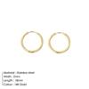 Pendientes de Aro de Acero Inoxidable Chapados en Oro de 14K - Superficie Lisa, Conservan el Color, Diseño Sencillo