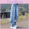 Denim Jeans For Women Wide Leg High Waist With Wrinkle Wash For Casual And Office Wear