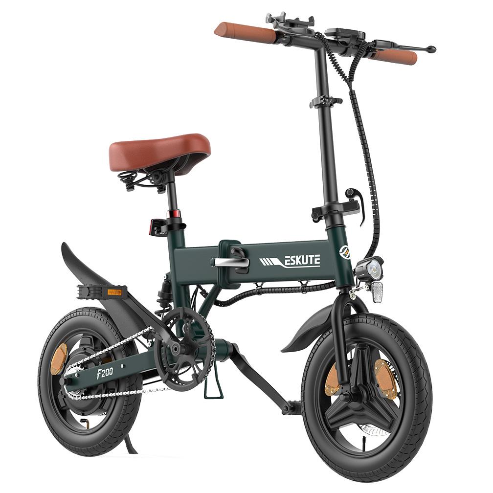 Eskute F200 Urban Elektrofahrrad, 250W, 36V 7.8Ah, 25-35km/h, Hinterradfederung, LED-Scheinwerfer, Doppelscheibenbremsen, Minimalistisches City-Pedelec für Erwachsene