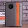 Textil-Leder-Hülle für Oneplus 7T, weiches TPU mit harter Rückseite aus PC-Material, Design mit Kameraschutz