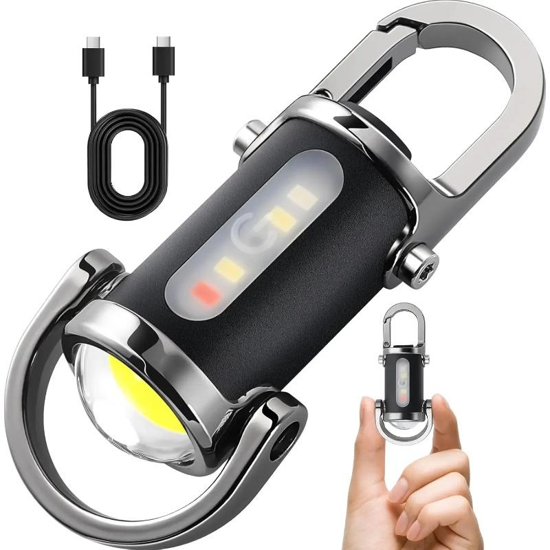 Leistungsstarke COB LED Taschenlampe Schlüsselanhänger USB Wiederaufladbar Hängend Tragbare Taschenlampe Wasserdicht Schlüsselanhänger Camping Wandern Taschenlampe