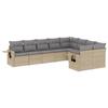 VidaXL Salon de Jardin avec Coussins 9 pcs, Canapés de Terrasse, Ensemble de Meubles de Patio, Mobilier d'Extérieur, Beige 3220638