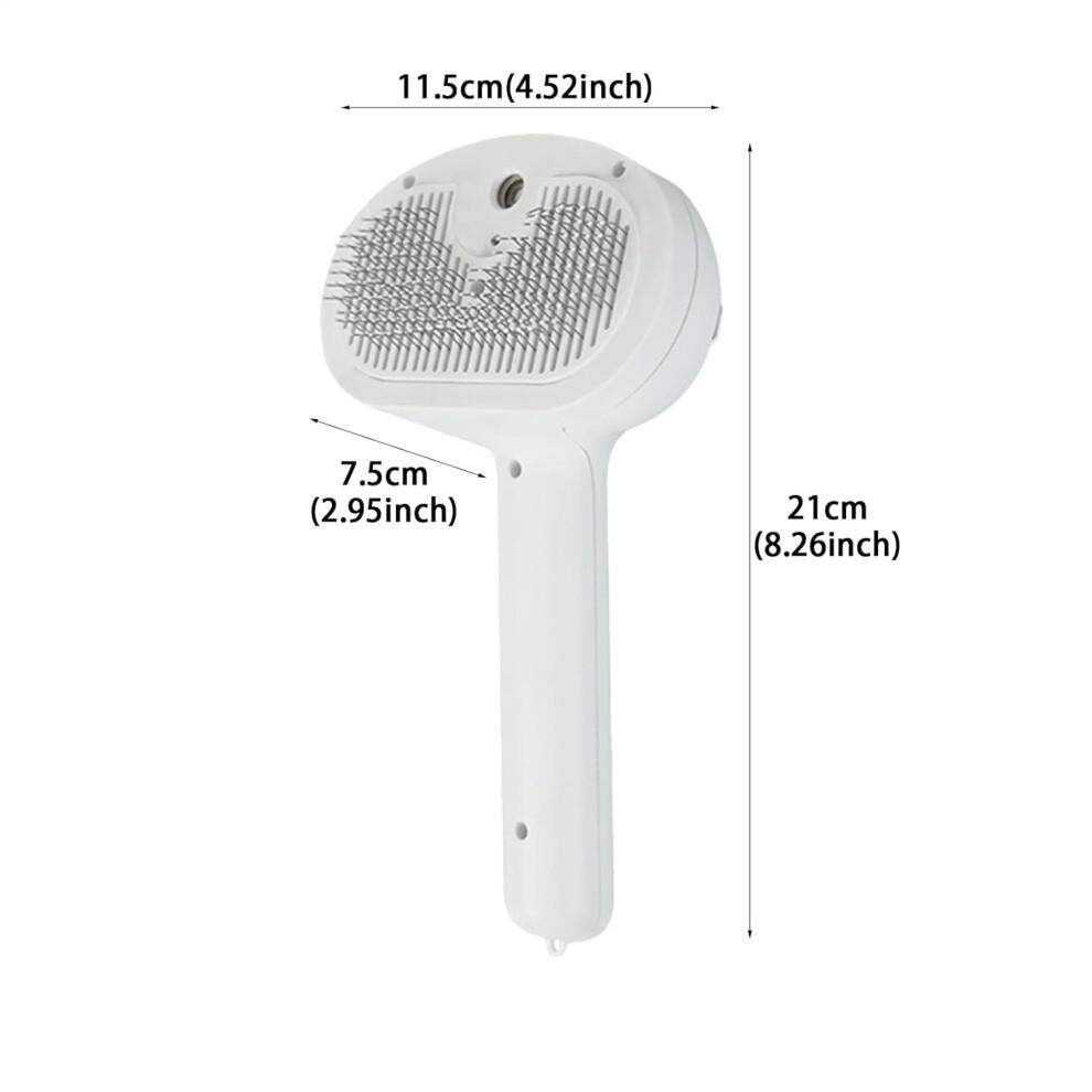 Dampening Cat Care Brush, Gentle Non-Irritating Steam Brush for Cats, Multifunctional Hair Removal Tool, White