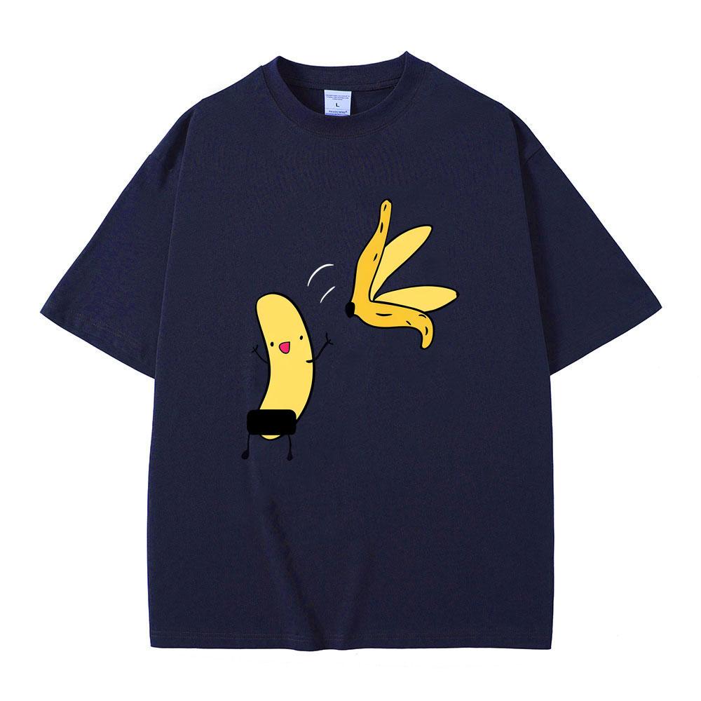 Banana Naked Funny Meme T Shirt Unisex Women Casual Cartoon Humor T-shirt Unisex's 100% Cotton Vintage Oversized Short Sleeve T-shirts