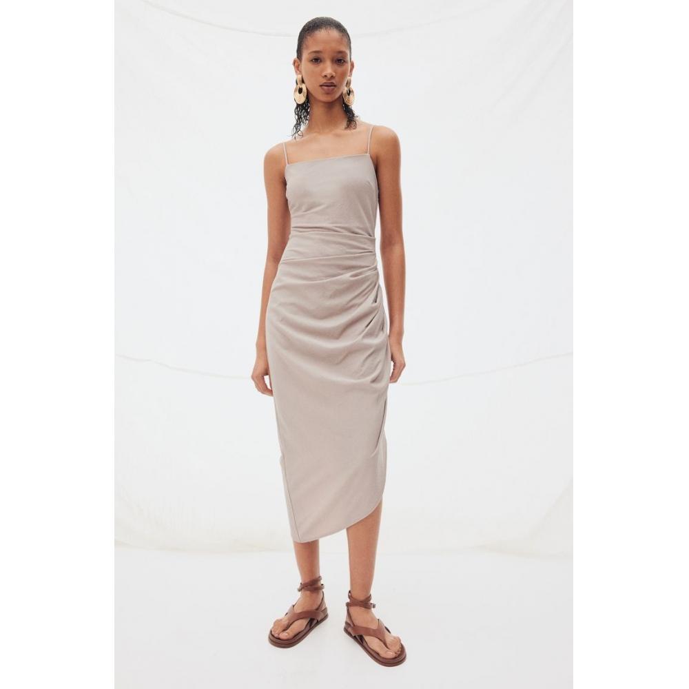 

Асимметричное драпированное платье HM Светло-серо-коричневый