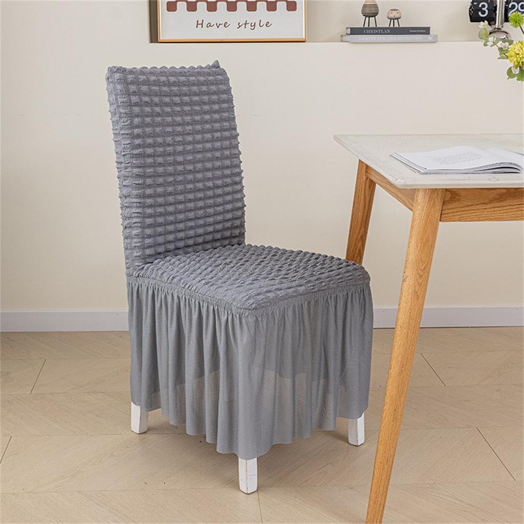 3D Seersuckers Chair Cover for Dining Room Banquet Chair Skirt Stretch Slipcover Elastic Wedding Party Chair Decoration
