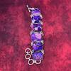 Purple Sea Sediment 925 Solid Sterling Silver Bracelet with Adjustable Chain, Handmade Gemstone Designer Jewelry Bracelet