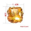 Chenrui Exaggerated Champagne Square Diamond Ring: European & American Gold-Plated Two-Tone Jewelry