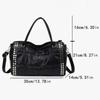 Large Capacity Rivet Tote Bag Detachable Shoulder Strap Y2K Style Fashion Rivet Handbag Quilted Design Women Shoulder Bag