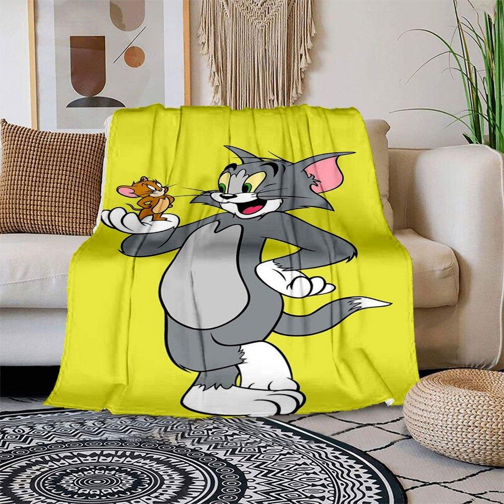 

Tom and Jerry Cartoon Poster PrintBlanket Flannel Throw Blanket for Sofa, Bed, Travel, Camping, Office 100x150cm