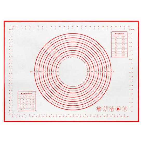 

Rolling Sheet Silicone Baking Mat Pad Non-Stick Bakeware Flour Pastry Carpet 26 x 29cm червоний