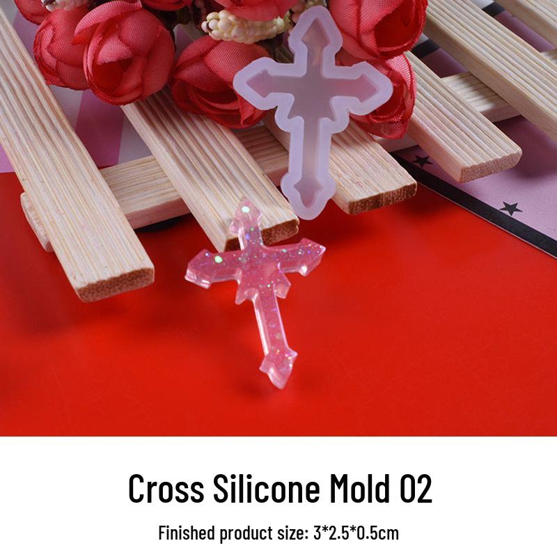Crystal Cross and Star Epoxy Pendant Silicone Mold for DIY Handmade Charms