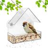 Acrylic Clear Glass Window Birds Hanging Feeder Birdhouse Food Feeding House Table Seed Peanut Suction Cup