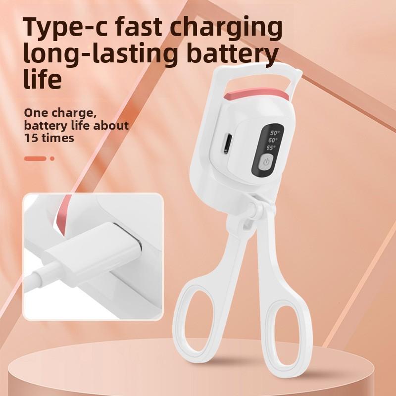 Elektrikli Ütüleme Isıtmalı Kirpik Kıvırıcı Taşınabilir Uzun Süre Kalıcı Sabitleme Şarj Edilebilir Güzellik Aleti Elektrikli Kirpik Kıvırıcı