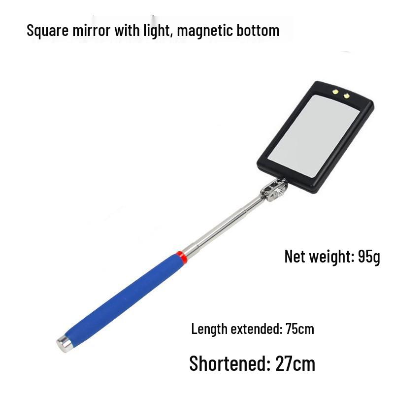 Foldable 360° Telescopic Underbody Inspection Mirror with Light for Car Repair