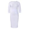 Damenmode Übergröße 2026 neue Mode einfarbig Rundhalsausschnitt OL figurbetontes Kleid