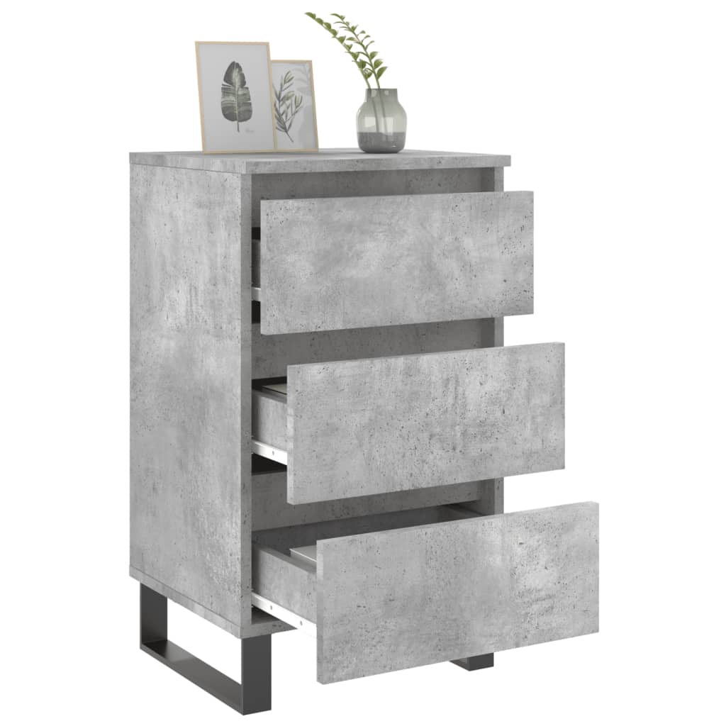 Nightstands 2 pcs. Concrete Grey 40 x 35 x 69 cm Particleboard