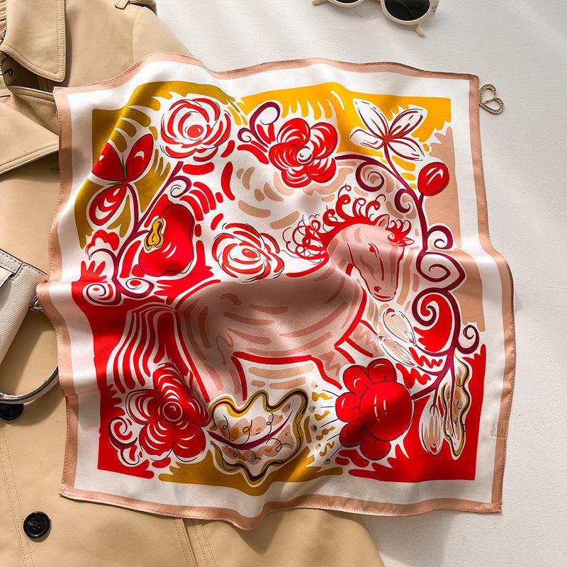 Luxury Brand 100% Real Silk Scarf Women Square Neck Tie Shawls Wraps for Ladies Foulard Scarves Pashmina Female Hijab Bandana