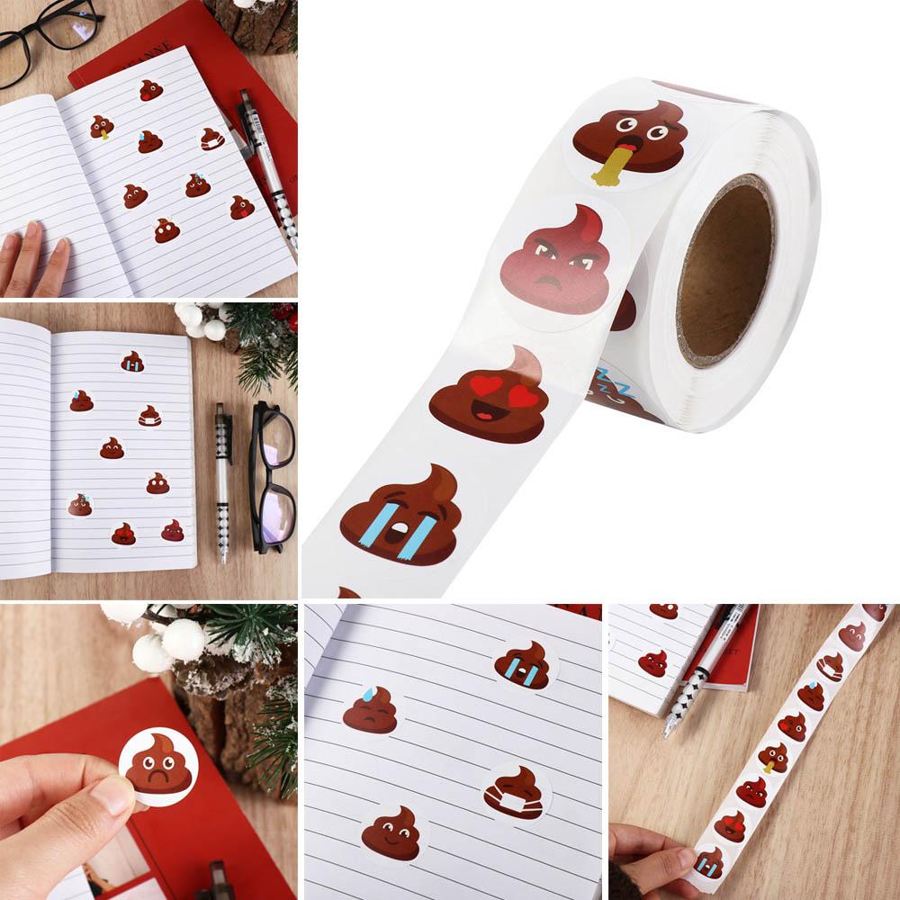 500pcs Funny Poop Emoticons Sticker Self-adhesive Reward Sticker Stationery Sticker  Home Decor