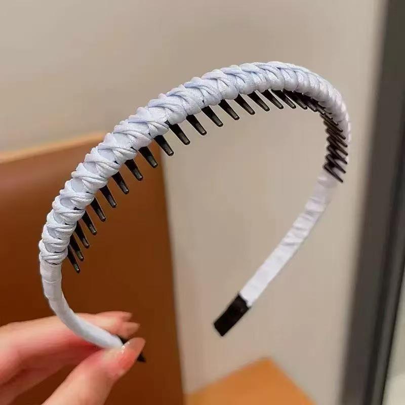 Rutschfestes dünnes geflochtenes Stirnband mit Zähnen für Damen - Ideal zum Waschen des Gesichts und Styling