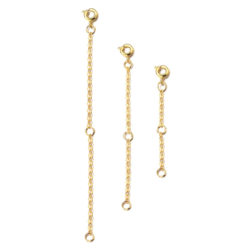 3 strip/set Extension Chain Adjustable Link Chains 4 Size Spring Buckle Necklace Bracelet Chain Extension for Jewelry Making