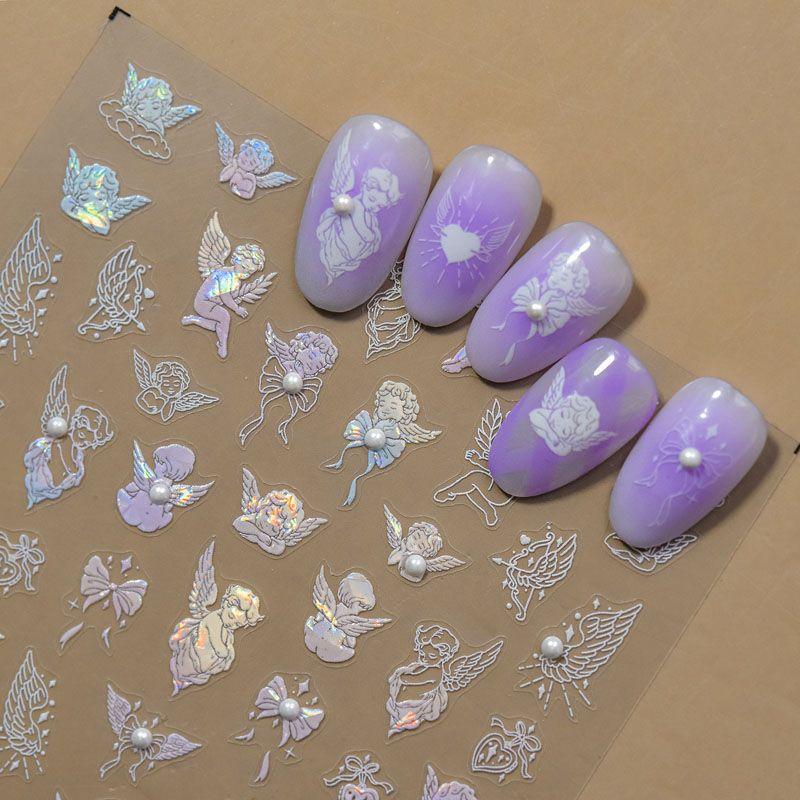 

Shell Light Star Moon Butterfly Nail Sticker Relief 5D New Arrival 3 Dstereo Ins Japanese Style Nail Sticker Decorations Little Angel 4930((Crystal diamond shell light))