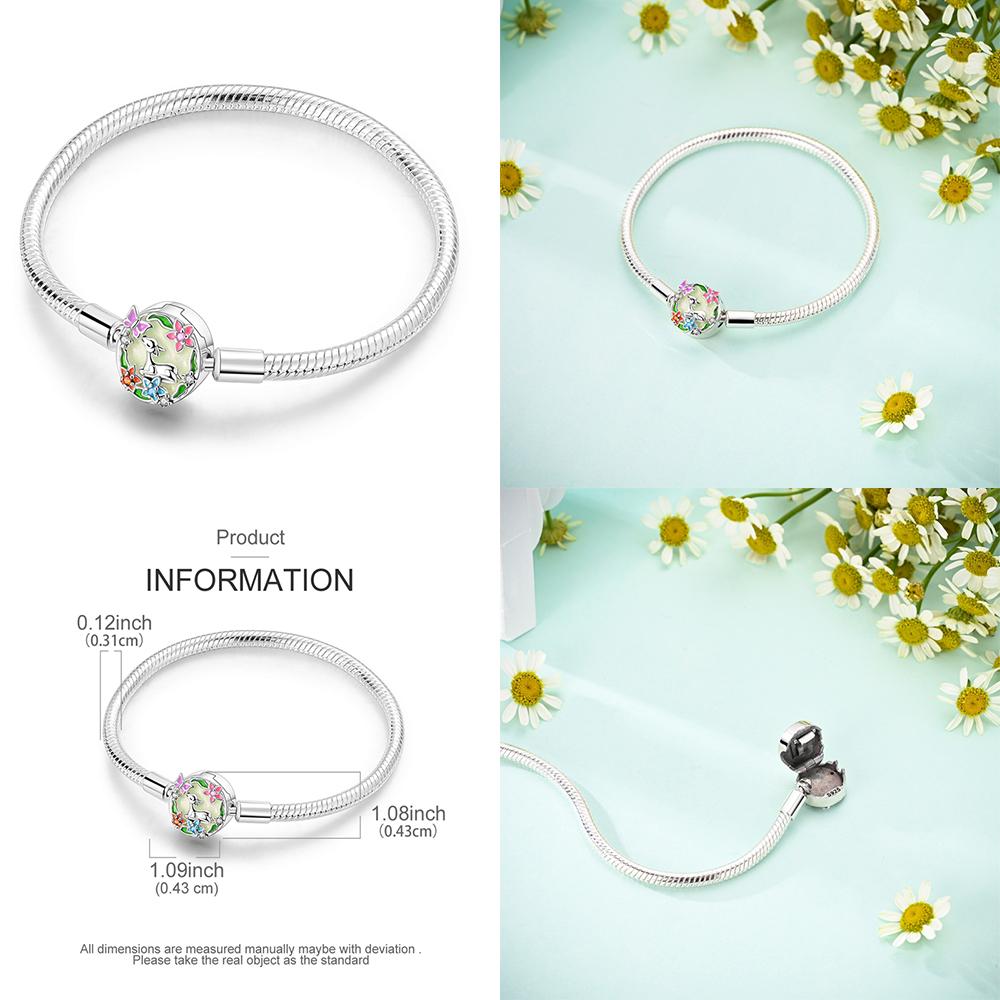 925 Silver Clover Butterfly Snowflake Bracelet Bracelet Fit Original Charm Bead DIY Design Jewelry Women