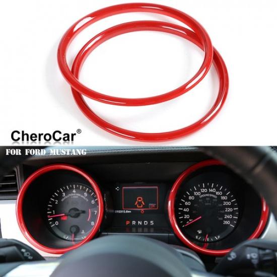 Red Interior Dashboard Cover Central Trim Decor Ring for Ford Mustang 2015-2018