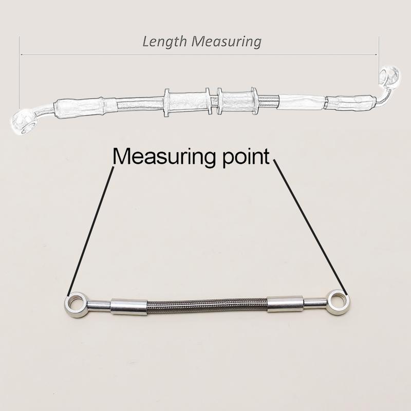 Silver 0°~28°~90° 30-500cm M8 Motorcycle Hydraulic Reinforced Brake Clutch Oil Hose Cable Line Pipe For ATV Dirt Pit Racing Bike