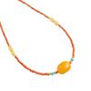 Nanhong Agate & Amber Red Beaded Pendant Choker Necklace