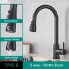 Gold & Black Brushed 304 Stainless Steel Pull-Out Kitchen Faucet for Sink & Vegetable Basin