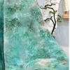 1yard Green Color Burnout Velour Lace Tie-dye Flocking Fabric African Tulle Jacquard Fabrics for Dress DIY Clothing