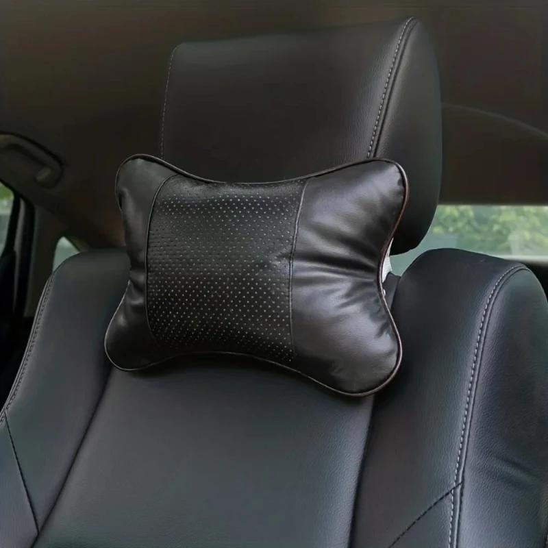 Ergonomic Car Neck Pillow - Breathable Mesh Headrest with Memory Foam & Non-Slip Straps for Long Drives