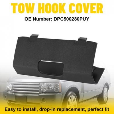 Capa Preta para Gancho de Reboque Dianteiro Olhal Carro Encaixe Land Rover Range Rover 2006-2009