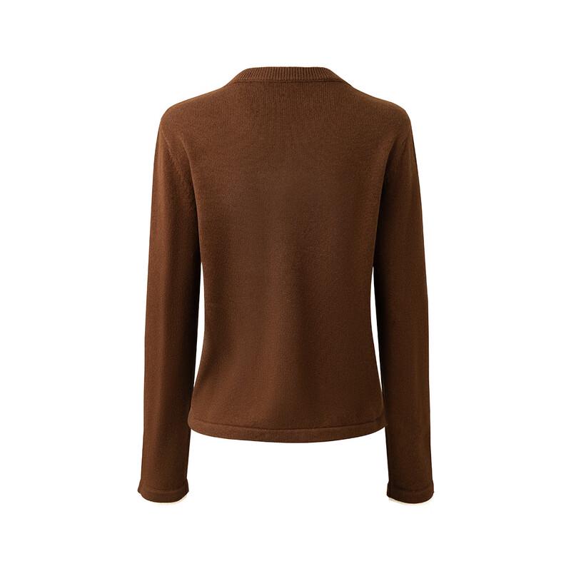 Giovanni Valentino Women's Pure Wool Faux Two-Piece Round Neck Sweater