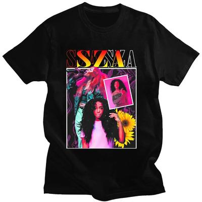 Herren Hip Hop Harajuku Streetwear Sommer T-Shirts Rapper SZA CTRL X SOS Album Druck T-Shirt Vintage 90er Unisex T-Shirt Oberteile 80155