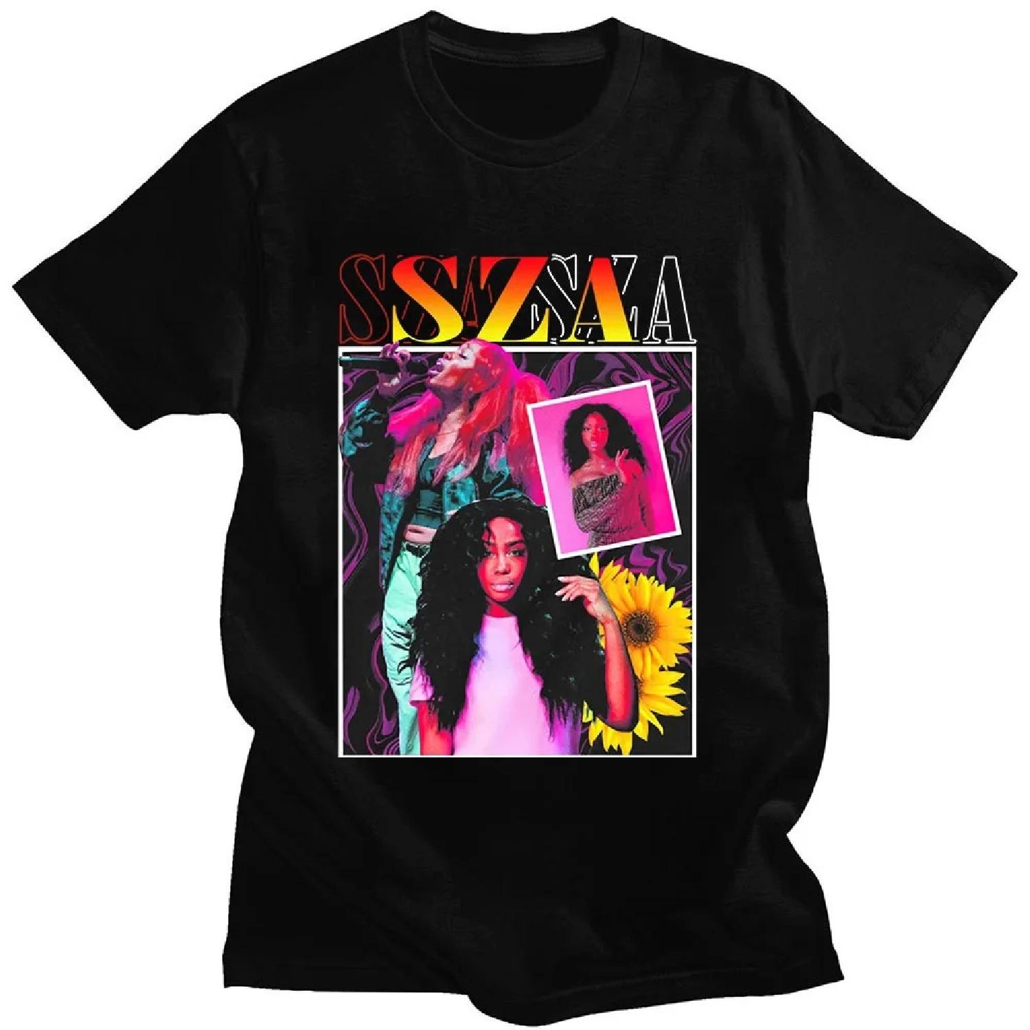 Men Hip Hop Harajuku Streetwear Summer Tees Rapper SZA CTRL X SOS Album Print T-shirt Vintage 90s Unisex T Shirt Tops 80155 XXXXXL разноцветный