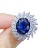 18k White Gold-Plated Luxury Ring with Royal Blue Tanzanite Imitation