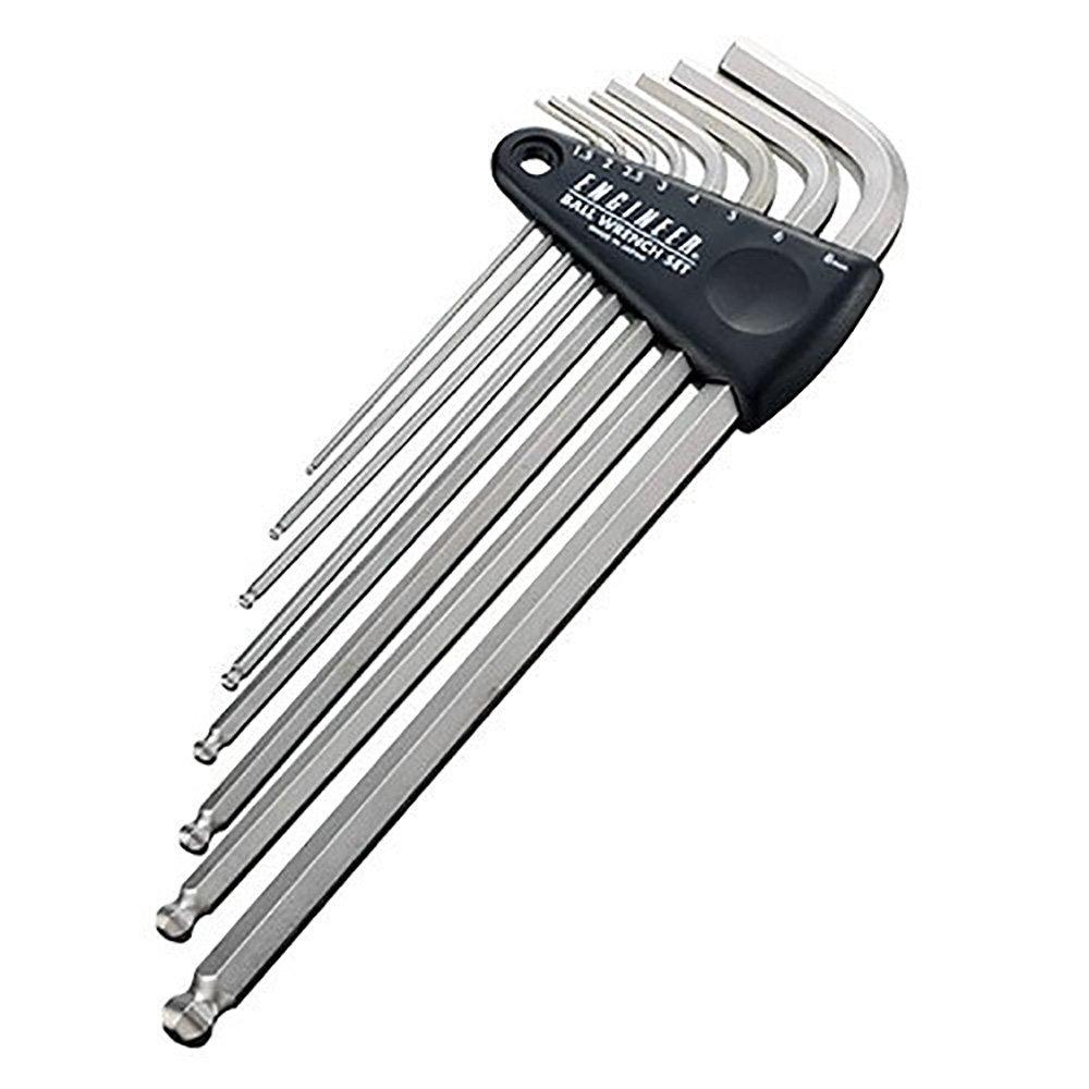 ENGINEER Ball Wrench Long Set Set, Type, 8-Piece TWB-01