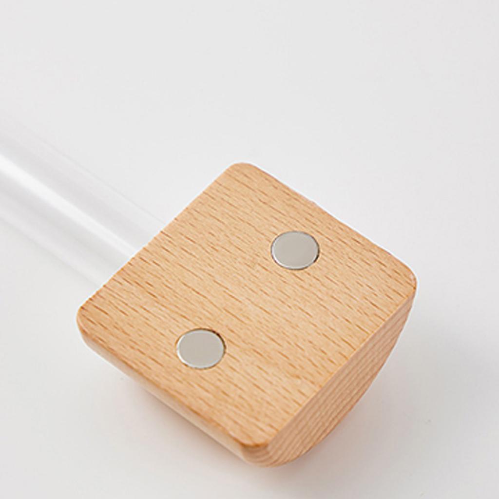 Natural Wood Base Test Tube Flower Vase With Magnetic Designs Refrigerator Magnet Vase For Home And Office Decors