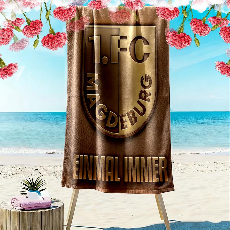1. FC Magdeburg Print Beach Towel, Large Soft Quick Dry Towel for Beach Camping Swimming